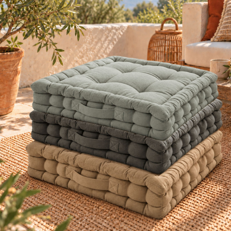 Coussin de sol - 45 x 45 cm - Gris clair