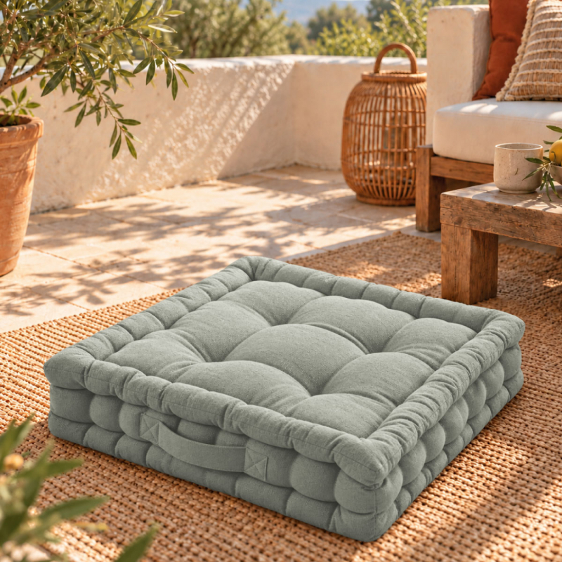 Coussin de sol - 45 x 45 cm - Gris clair