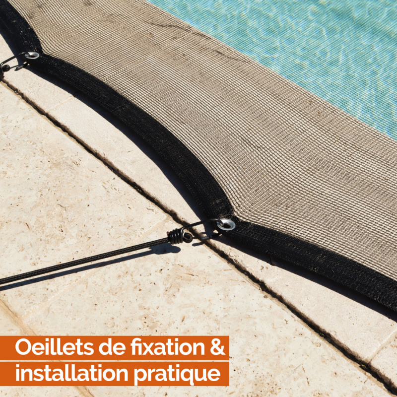 Filet de protection pour piscine - 3 x 7 m - Noir