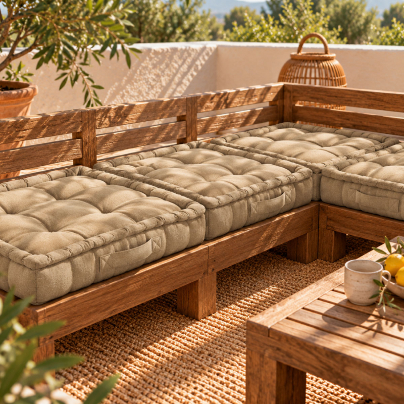 Coussin de sol - 45 x 45 cm - Beige