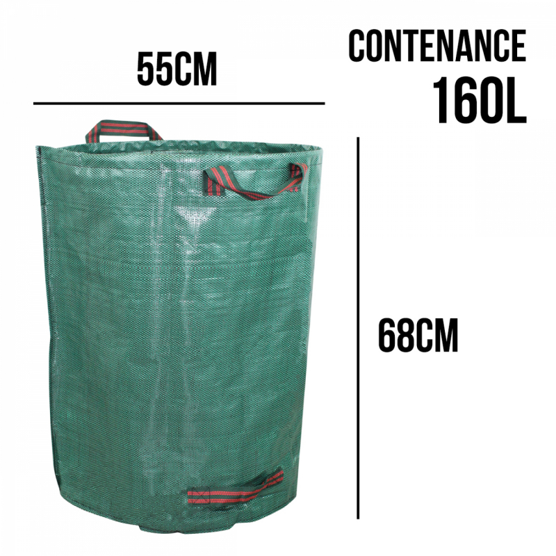 Lot de 3 sacs à déchets - 160 L