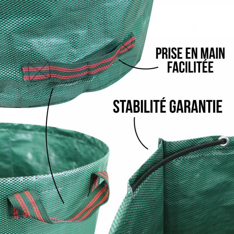 Lot de 3 sacs à déchets - 160 L