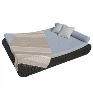 Fouta rayures fines - Beige et blanc cassé