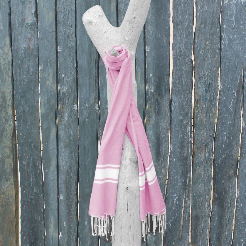 Fouta bande simple - Rose pâle