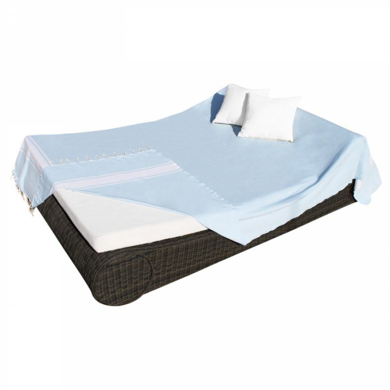 Fouta XXL bande simple - Bleu ciel