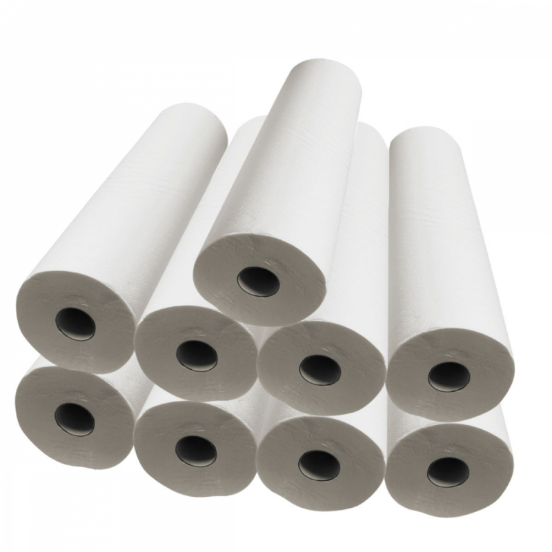 Lot de 9 draps d'examen gaufré - 50cm x 46m - 34g/m2