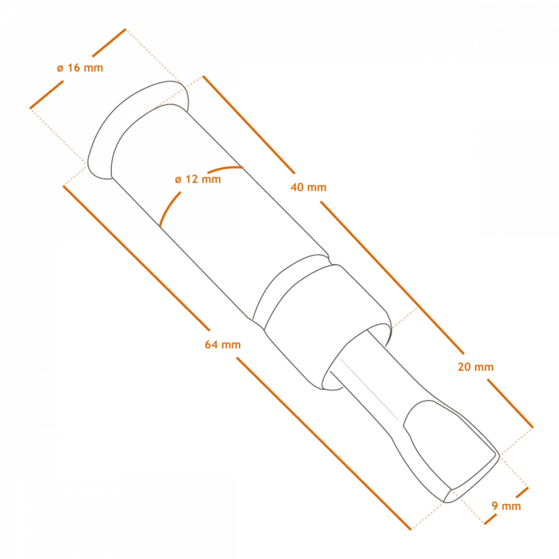 Lot de 5 pitons douilles escamotables en inox