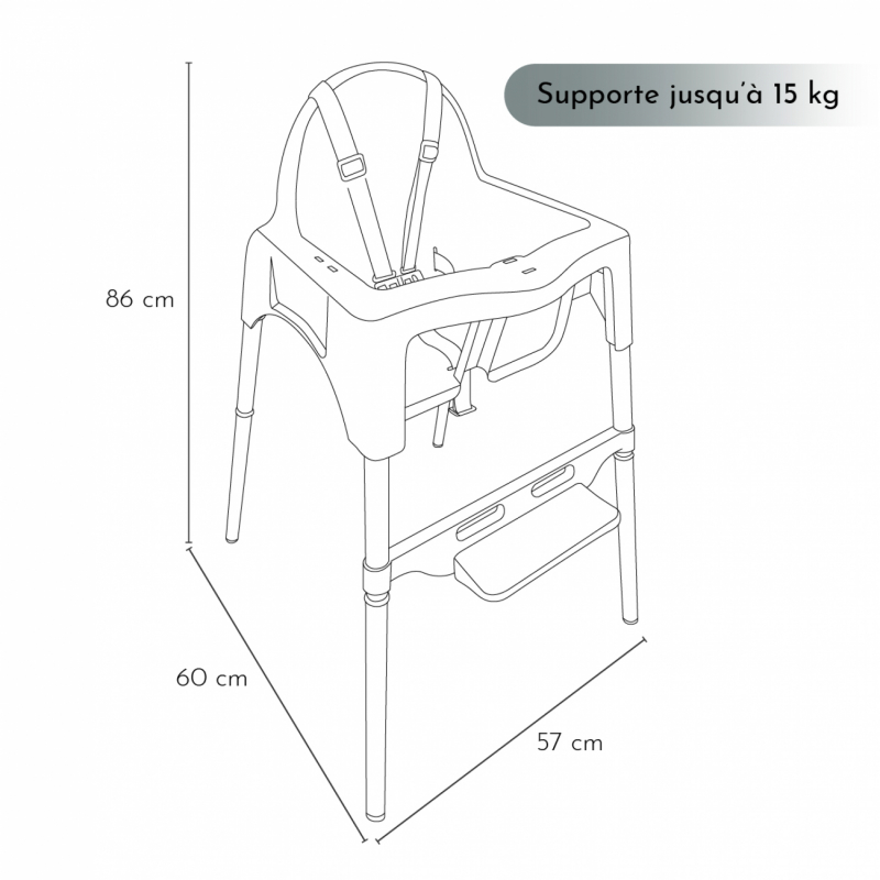 Chaise haute Délice - Blanc