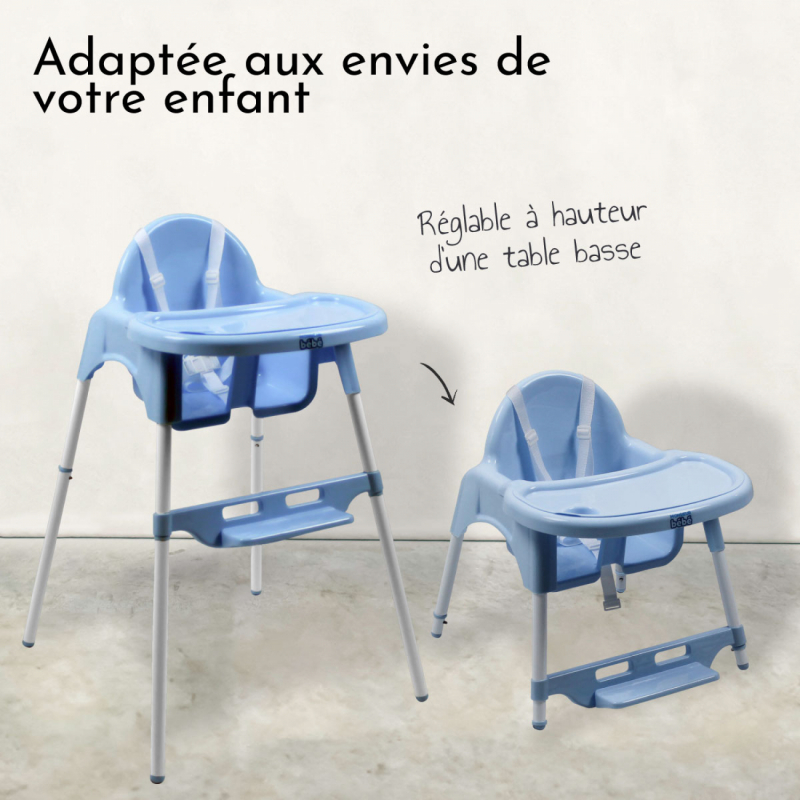 Chaise haute Délice - Bleu