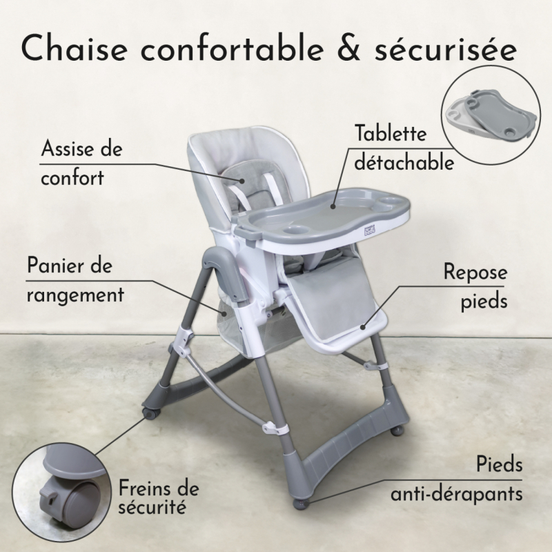 Chaise haute Ptit - Perle