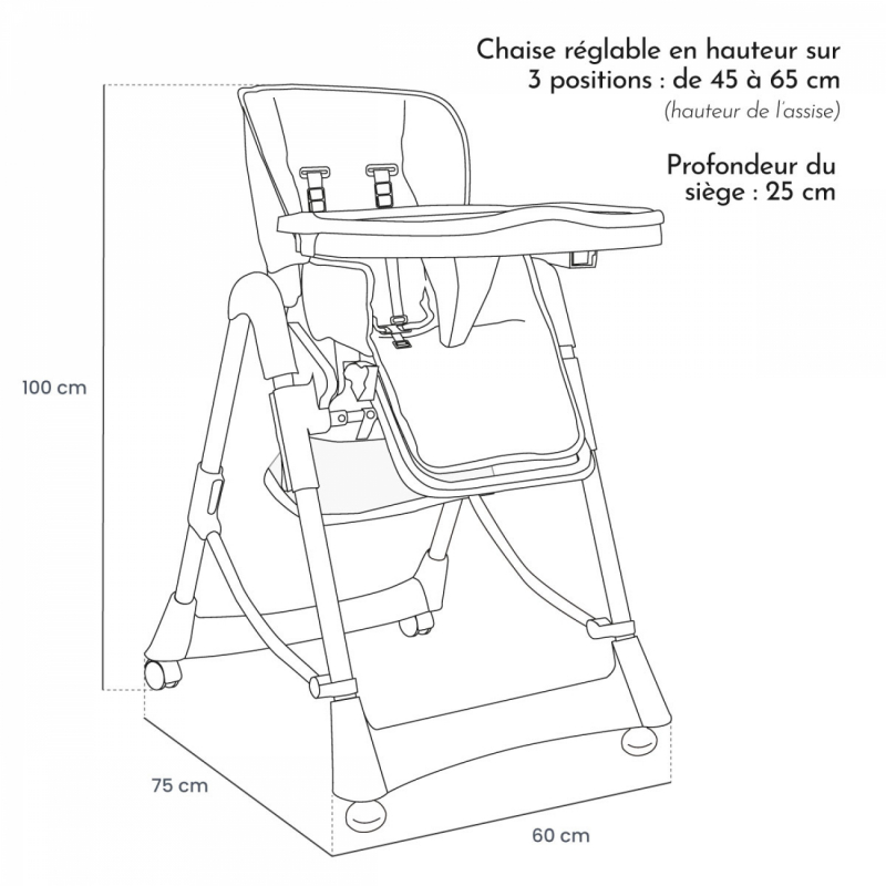 Chaise haute Ptit - Perle