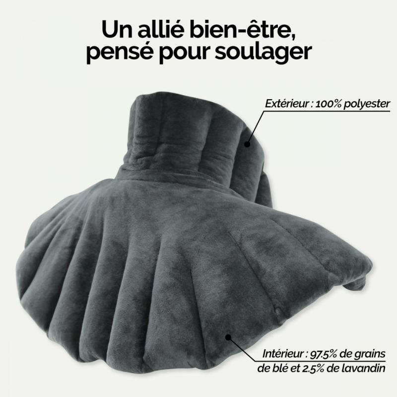 Coussin chauffant pour épaules et cou - Gris