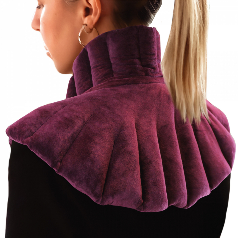 Coussin chauffant pour épaules et cou - Prune
