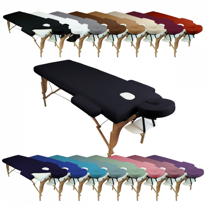 Kit complet de housses pour table de massage - Éponge - Noir