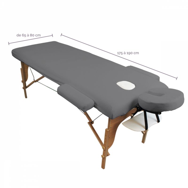 Kit complet de housses pour table de massage - Éponge - Gris