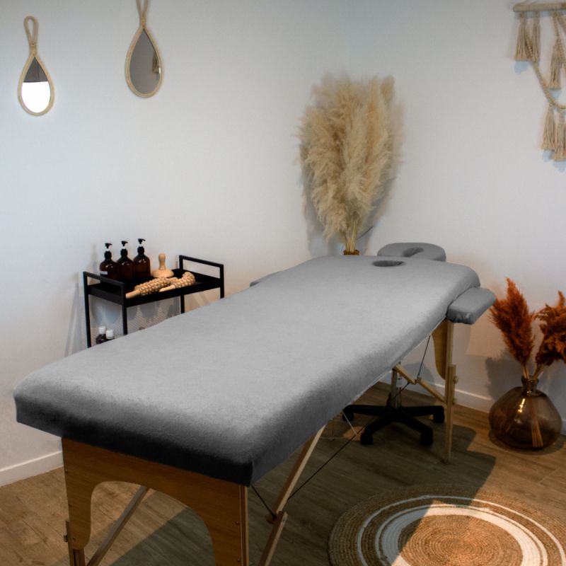 Kit complet de housses pour table de massage - Éponge - Gris