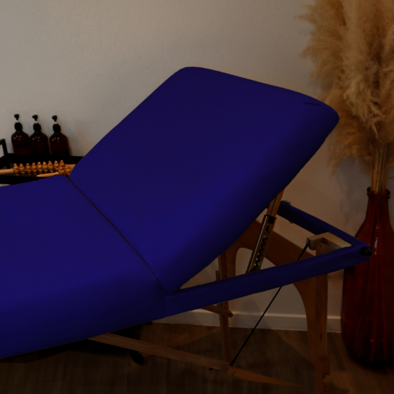 Table de massage bois - 3 Zones - Bleu azur