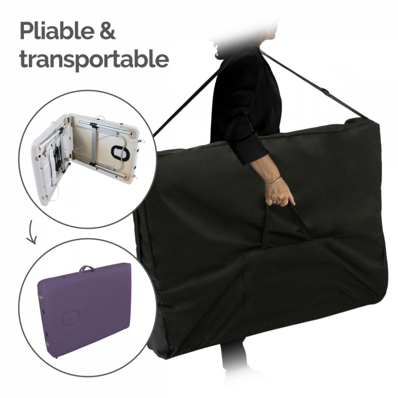 Table de massage aluminium - 2 Zones - Violet