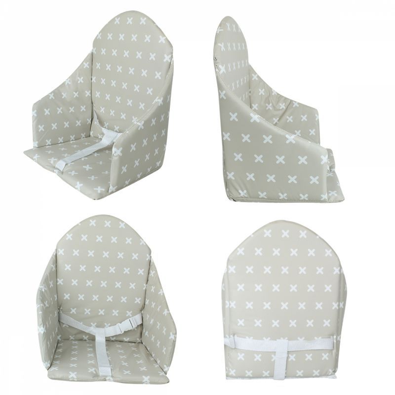 Coussin d'assise universel Miam pour chaise haute - Beige croix