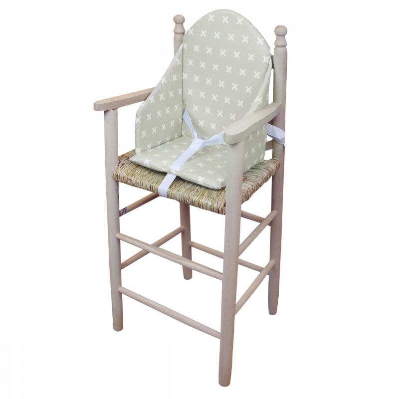 Coussin d'assise universel Miam pour chaise haute - Beige croix