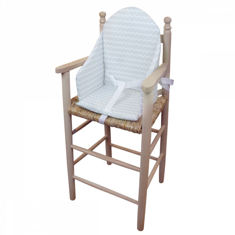 Coussin d'assise universel Miam pour chaise haute - Gris clair zig zag
