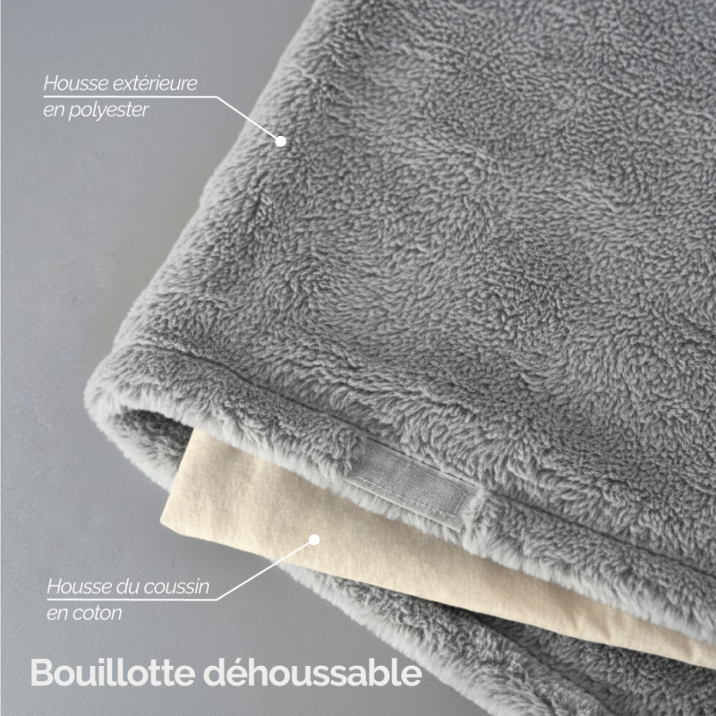 Bouillotte chauffante ou refroidissante - 10 x 22 cm - Gris