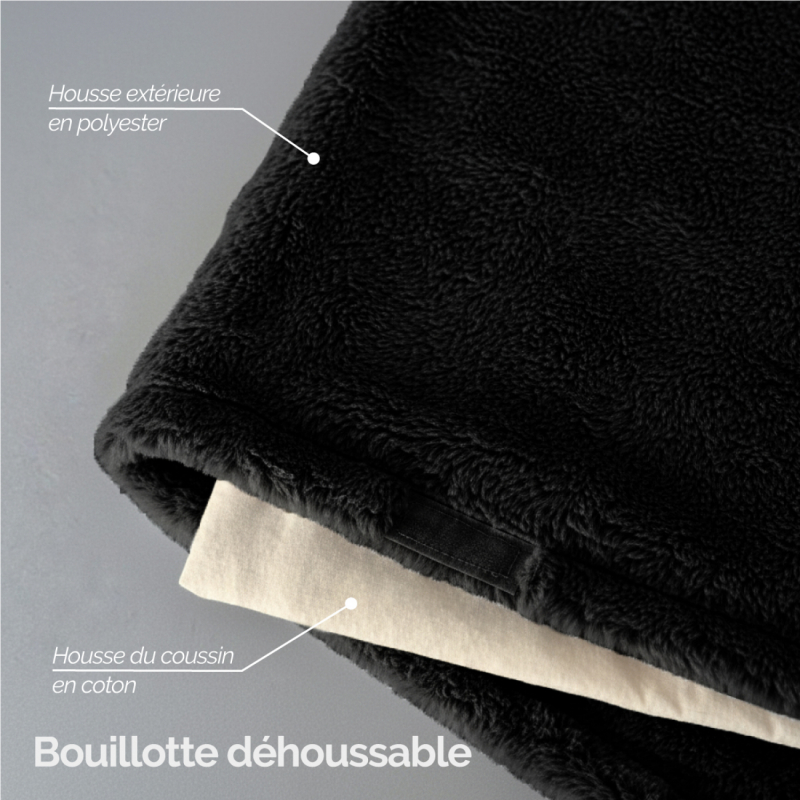 Bouillotte chauffante ou refroidissante - 10 x 22 cm - Noir