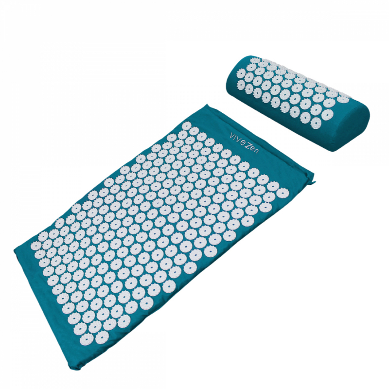 Tapis et coussin d'acupression 67 x 42 cm - Bleu
