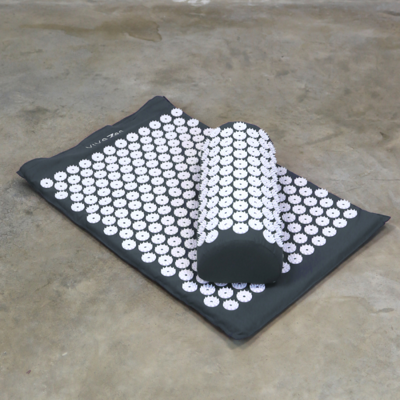 Tapis et coussin d'acupression 67 x 42 cm - Gris