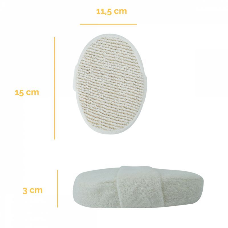 Éponge exfoliante en fibre de bambou - 15 x 10,5 x 3 cm