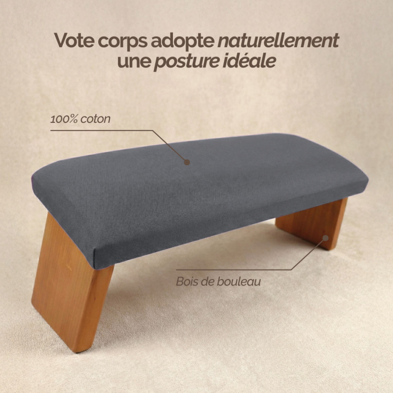 Banc de méditation pliant - Bois - Gris