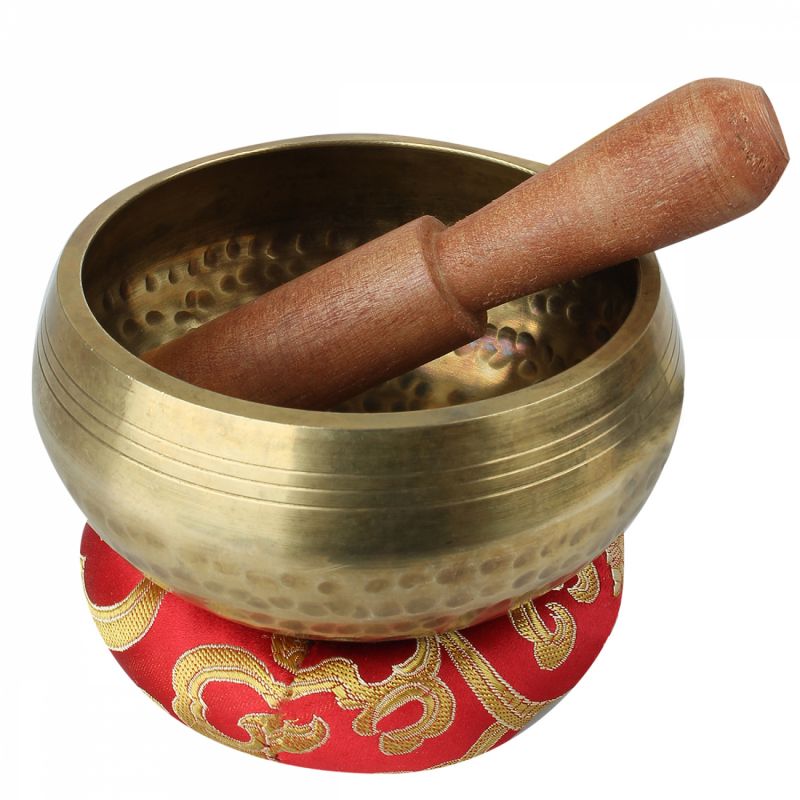 Kit de bol chantant tibétain - Diam 10 cm - Rouge