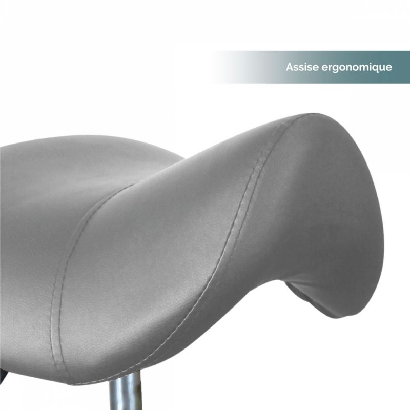 Tabouret ergonomique à roulettes - Gris