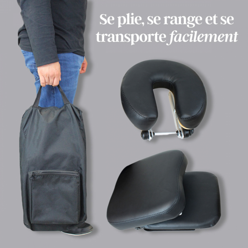 Appui tête de massage transportable - Noir