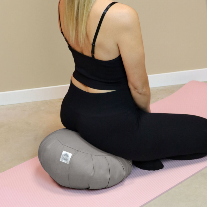 Coussin de méditation - Rond - 38 x 38 x 13 cm - Gris