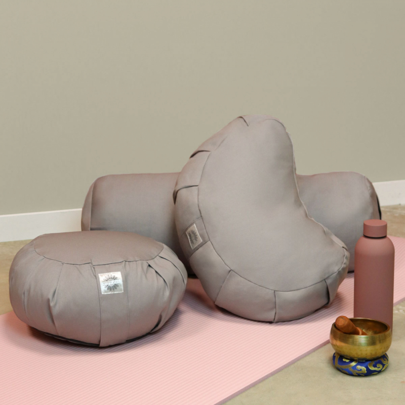 Coussin de méditation - Rond - 38 x 38 x 13 cm - Gris
