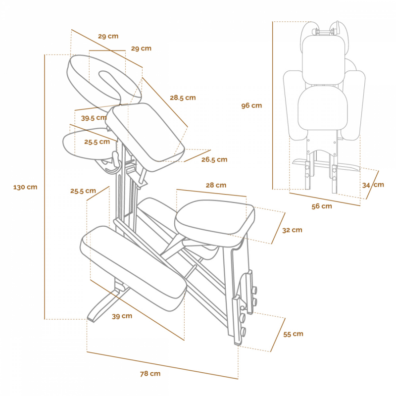 Chaise de massage - Bois - Blanc