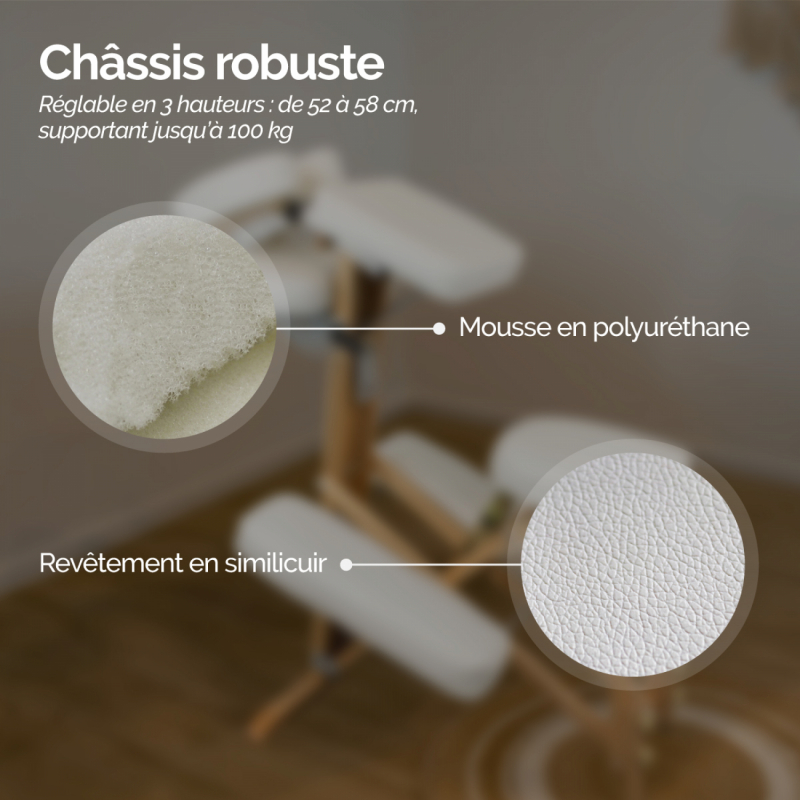 Chaise de massage - Bois - Blanc