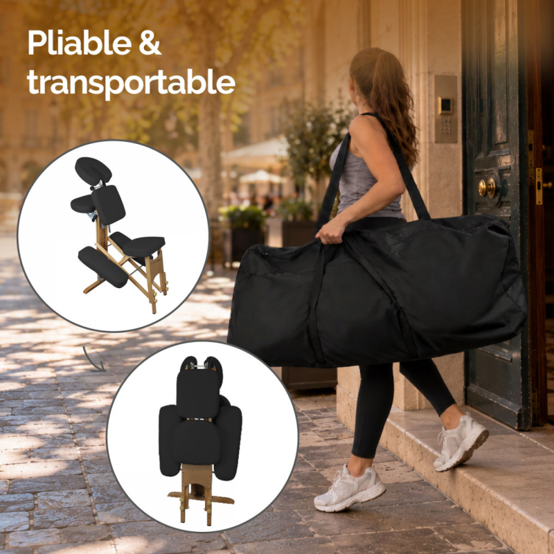 Chaise de massage - Bois - Noir