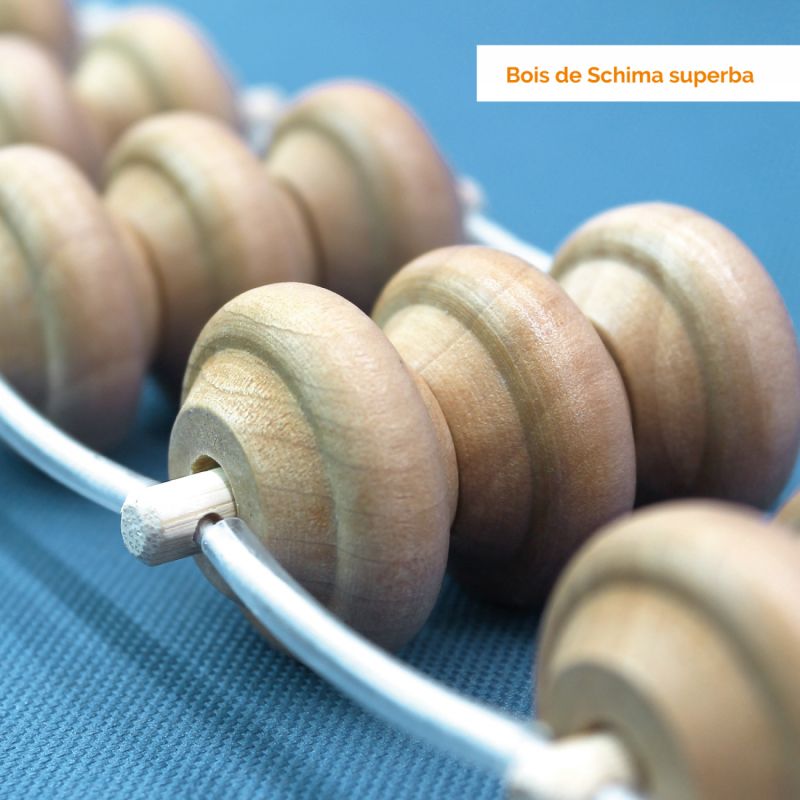 Sangle de massage de dos - 3 boules - Bois