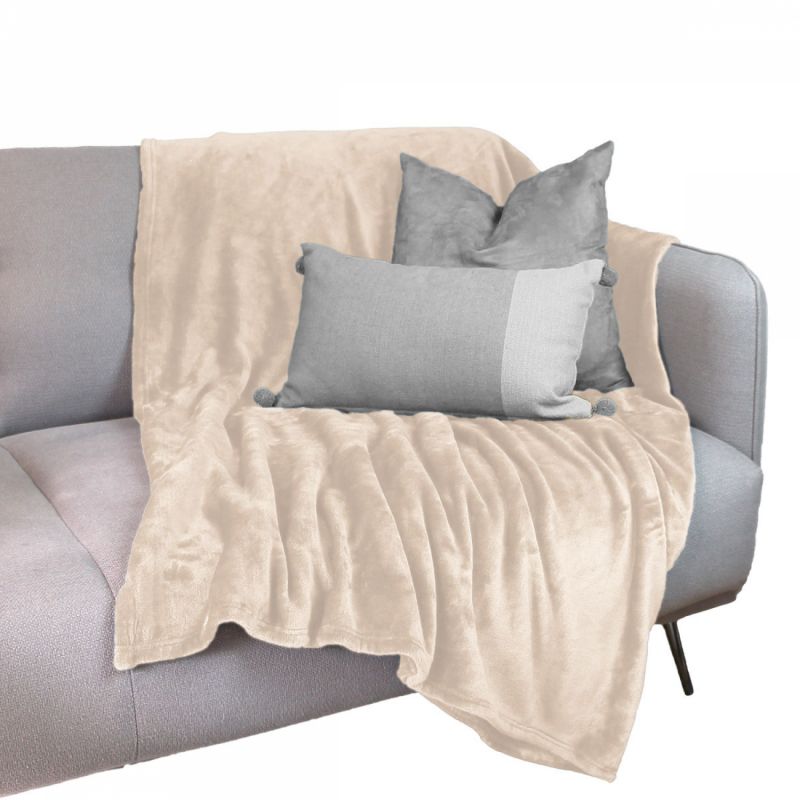 Plaid flanelle - 150 x 200 cm - Beige