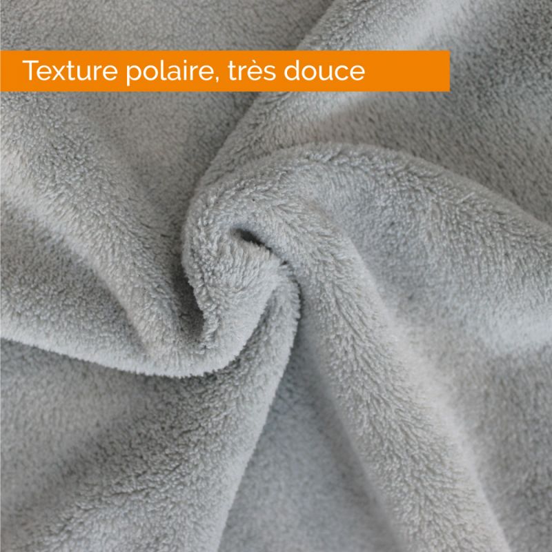 Plaid flanelle XL - 220 x 240 cm - Gris