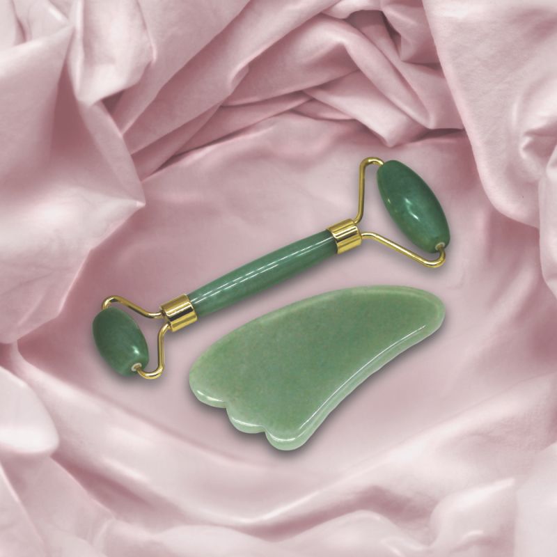 Rouleau de jade et pierre Gua Sha