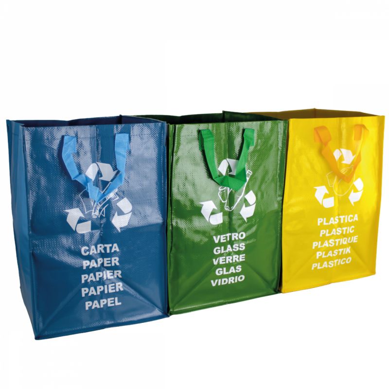 Lot de 3 sacs de recyclage - 130 L