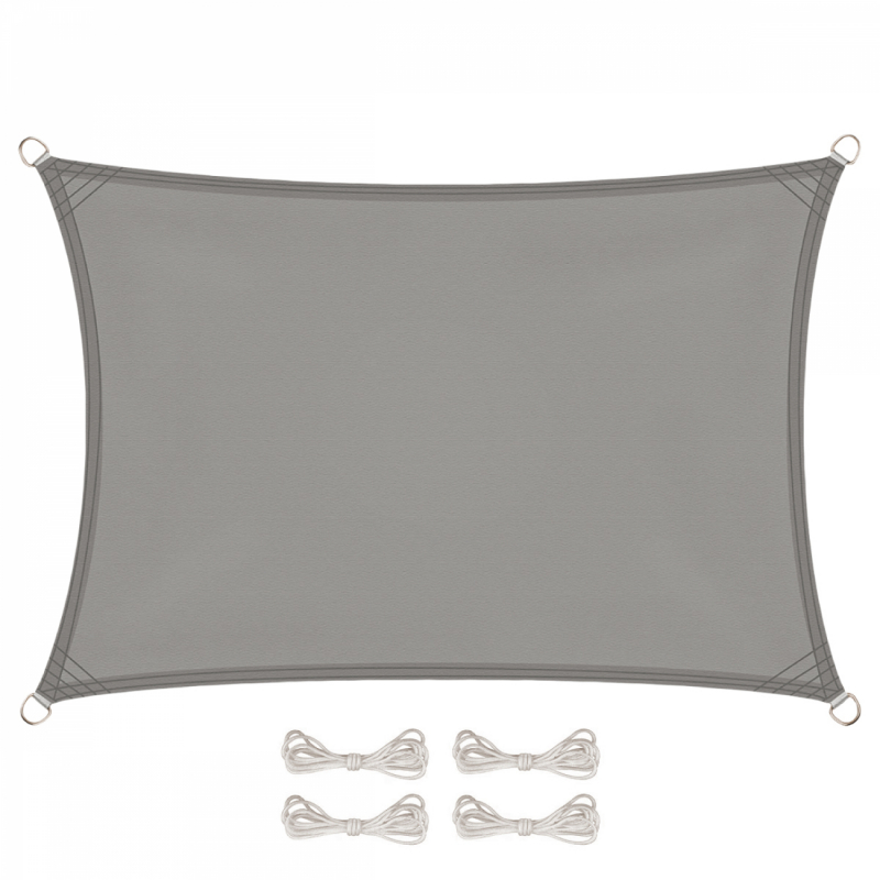 Voile d'ombrage rectangulaire - 2 x 3 m - Gris
