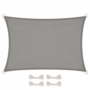 Voile d'ombrage rectangulaire - 2 x 3 m - Gris
