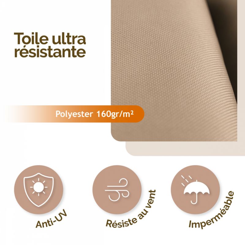 Voile d'ombrage triangulaire - 3 x 3 x 3 m - Taupe