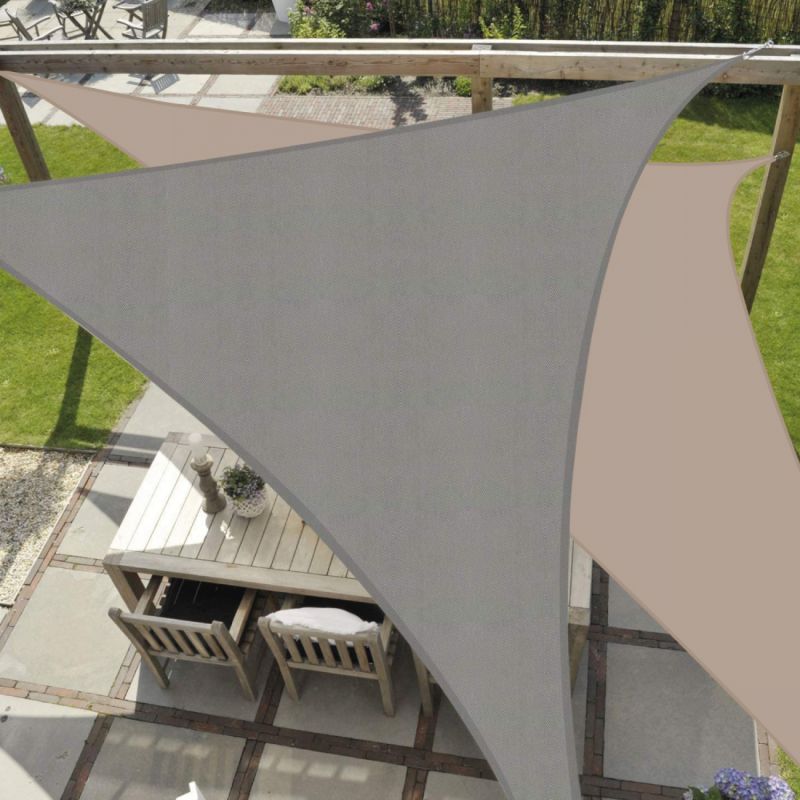 Voile d'ombrage triangulaire - 3 x 3 x 3 m - Taupe