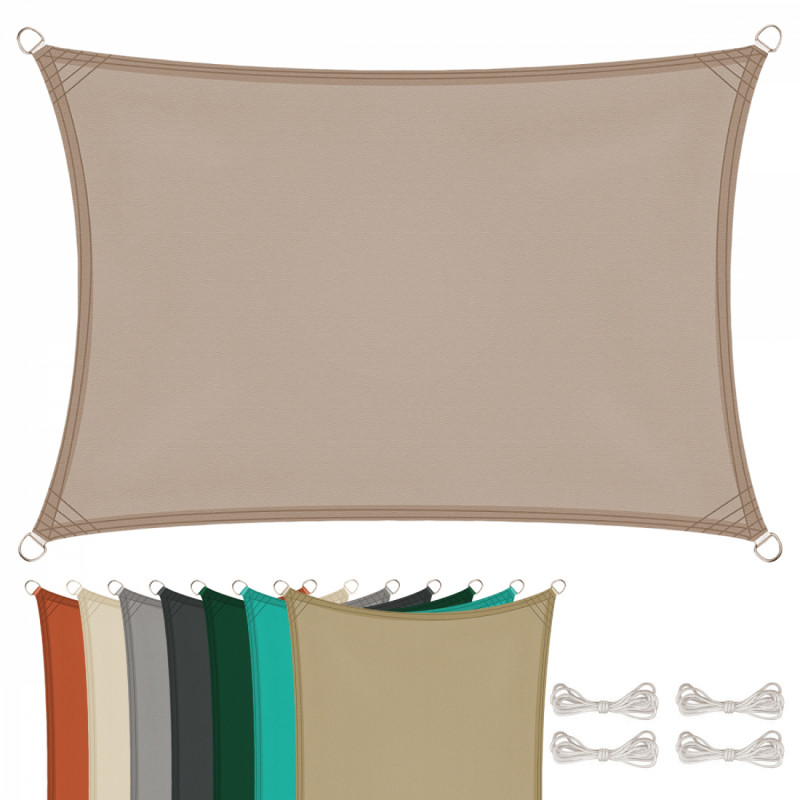 Voile d'ombrage rectangulaire - 3 x 4 m - Taupe