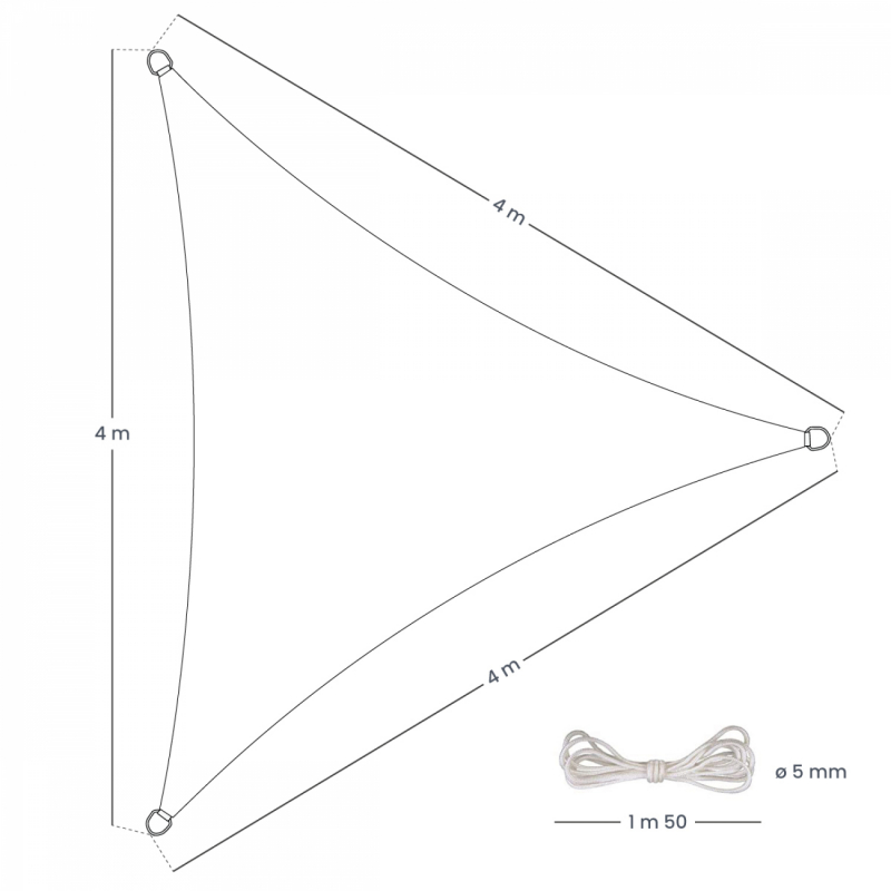 Voiled'ombragetriangulaire-4x4x4m-Taupe